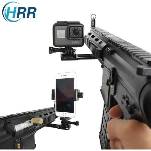 Gun Side Rail Mount Holder 20mm Picatinny Adapter for Iphone Samsung Phone GoPro Sports Camera for Shotgun Rifle Pistol Airsoft