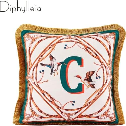 Diphylleia Collector Cushion Cover Luxury American Style High End Flannelette Mallard Digital Print Pillow Case Compliments Sofa