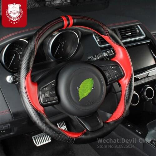 For Jaguar E-PACE hand-sewn steering wheel cover Epace grip cover Premium leather car accessories Automotive interior Auto parts