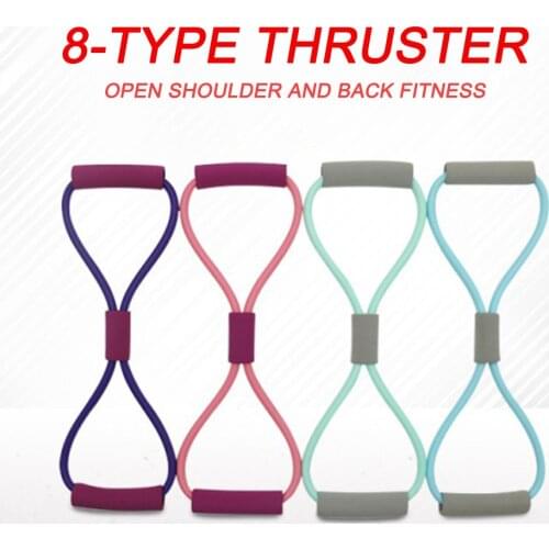 8 Word Yoga Fitness Chest Expander Rope Rubber Elastic Band Workout Muscle Trainning Sports Straps for Sports Exercise