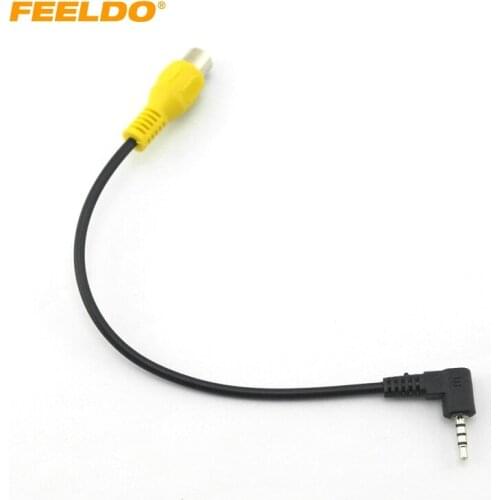 FEELDO 10Pcs 2.5mm Adaptor 190mm Length TRS Plug to RCA Female Adaptor for GPS Video Input #FD-1488