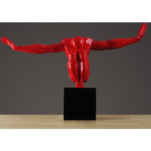 SALES HUMAN BODY DIVER STATUE DAVID FIGURINE DIVING ATHLETIC ART SCULPTURE RESIN ART&CRAFT HOME DECORATION 63.5CM R176