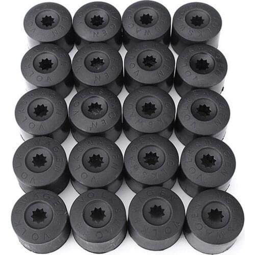 JX-LCLYL 20pcs 17mm Wheel Lug Nut Bolt Cap Dust Cover+Hook Kit For VW