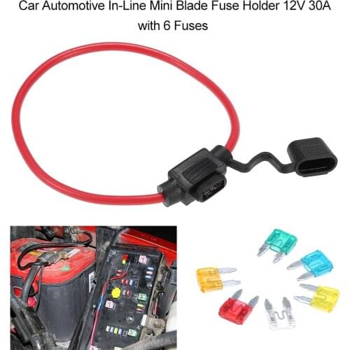 KKMOON 12V 30A Car Automotive 6 Fuses In-Line Mini Blade Fuse Holder box