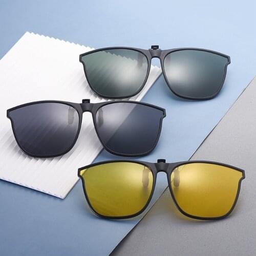 Flip Up Clip On Sun Glasses For Men Driving Glasses Clips Light Fishing Female Anti-UVA UVB Polarized Night Vision Lens