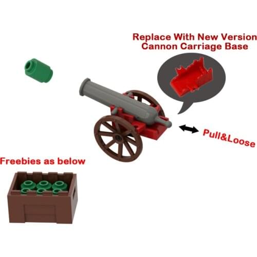[MOC Hub] Cannon Gun Building Blocks 2527 84943 Kids Assembled Toys Military Handmade Design Bricks ABS Plastic Compatible