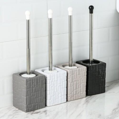 Fashion Ceramic Toilet Brush Holder Squrare Round White Black Color Never Rust Durable Bathroom accessories