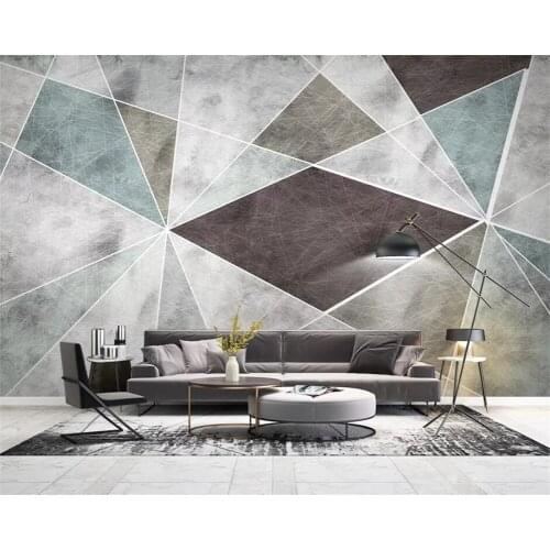 Beibehang Nordic geometric modern minimalist TV background wall painting living room bedroom decoration wallpaper mural
