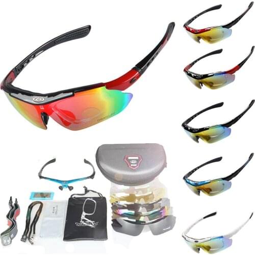 Cycling Goggles 5 Lens Polarized Cycling Eyewear Road Racing Sunglasses UV400 EV Bike Sunglass 5 Frame Color For Choice