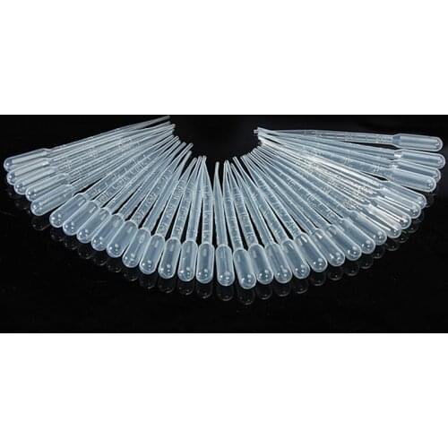 100Pcs 0.2/1/3ML Laboratory Tools Pipettes Plastic Disposable Graduated Pasteur Pipette Dropper Polyethylene Makeup Tools