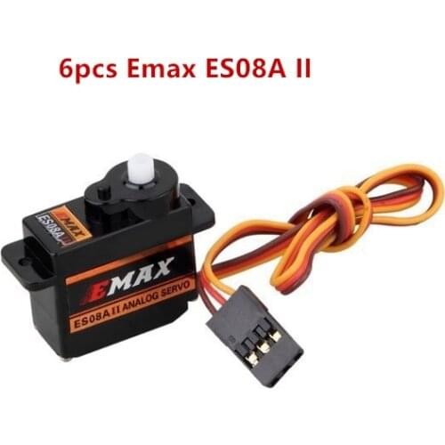 6pcs Emax ES08A II Mini Plastic Gear Analog Servo 1.8kg/sec for RC Models for RC Airplane racing drone top quality