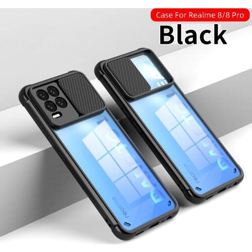 Transparent Phone Case For OPPO Realme 8 Pro 5 5S 5i Clear Slide Window Silicone ShockProof Case Cover For Realme C3 C12 C15 C25