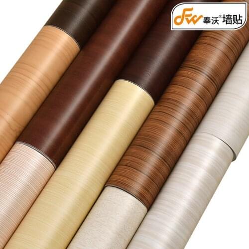 Self-adhesive wood PVC waterproof washable wallpaper TV wall cabinet door table and chair old furniture renovation stickers