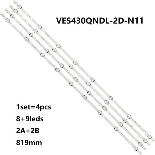 LED Backlight strip lamp For VESTEL 43" DRT UHD A/B-TYPE REV0.3 LED43292UHDFVP VES430QNDL-2D-U11 LT-43C870 43C862 43U6663DB