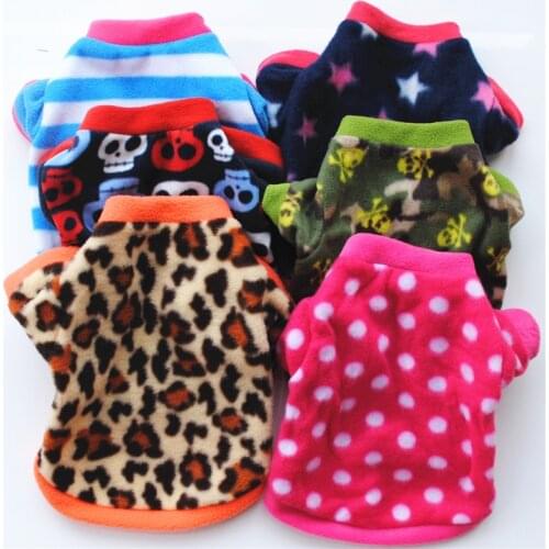 Warm Fleece Pet Dog Clothes Cute Printed Pet Coat Puppy Dogs Shirt Jacket French Pullover Camouflage Pet Dog halloween clothes