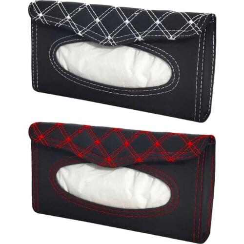 Convenient Car Tissue Bag Car Sun Visor Tissue Box Towel Sets Holder Auto Interi