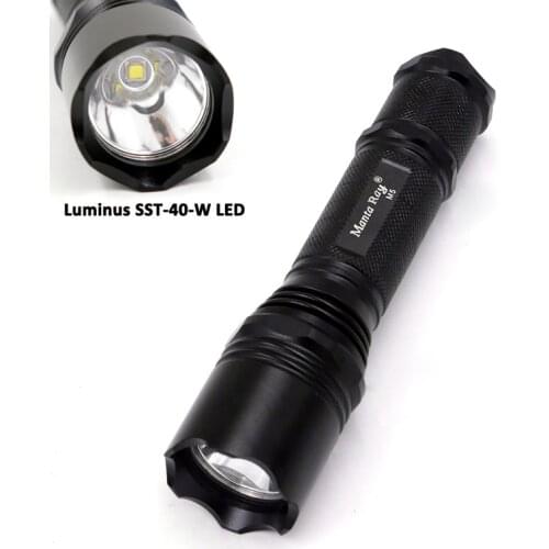 High Bright M5 1200Lumens Luminus SST-40-W LED Flashlight 5-Mode linternas LED Torch Outdoor Camping Torch Zaklamp by 1*18650