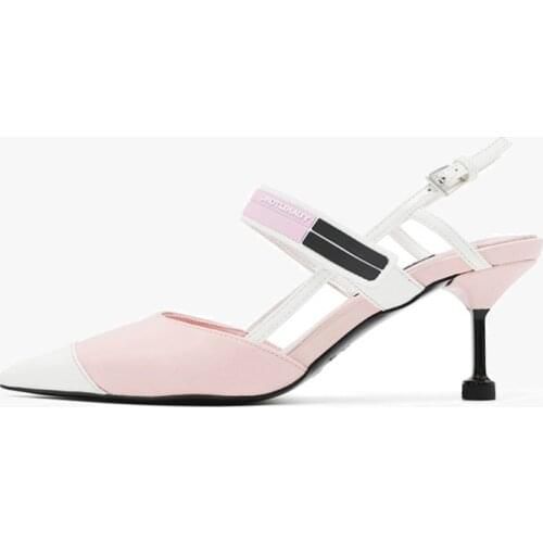 Pointed fashion high-heeled sandals women summer 2019 new womens shoes cat with color matching womens single shoes wild