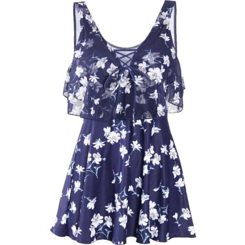 2021 Green Flounce Swimsuit Swim Beach Dress One Piece Women Flower Girls Bathing Suit Swimwear Costume Maillot De Bain Femme