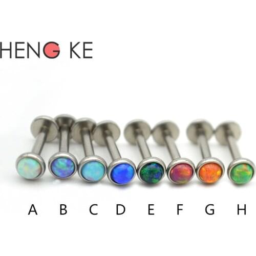 1PCS Fashion Stainless Steel Opal Lucky Body Jewelry Labret Lip Piercing Jewelry Classic Girl Women