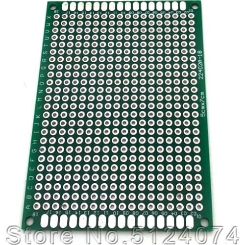 10pcs/lot Double-sided tinplate 2.54MM spacing 5*7CM universal board hole board glass fiber green oil tin plating