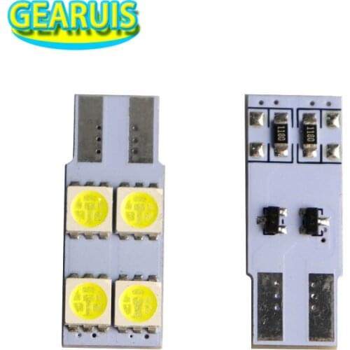 100pcs T10 Non polar LED 4 Smd 5050 Chips Led Car Door Light Bulbs Side Wedge Tail Parking W5W 194 4led Cold White 12V