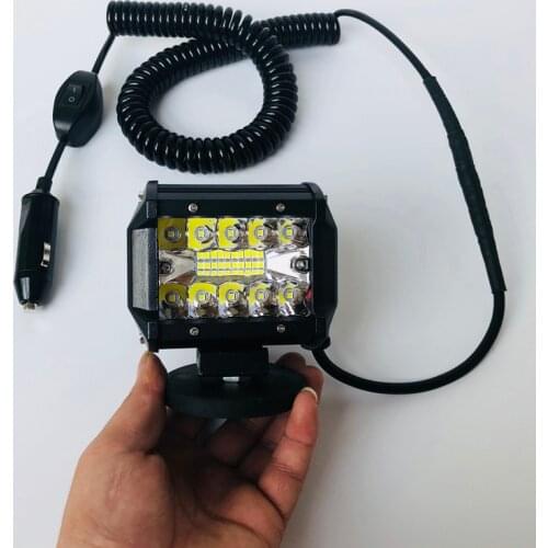 12v 24v Spring cable wire Car fog light Magnet 4x4 headlight Offroad led work light portable Magnetic Spot/Flood Combo headlamps