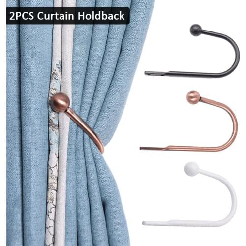 2pcs Wall Mounted U Shaped Hanger Home Decor Zinc Alloy Drapery Window Accessories Hotel Holder Bedroom Stylish Curtain Holdback