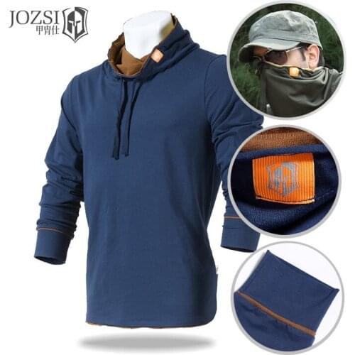 2019 Jozsi Leisure Functions T-shirt Fashion Autumn Turtleneck Cotton Mens Long-sleeve Shirt Male Casual Coat New Arrival