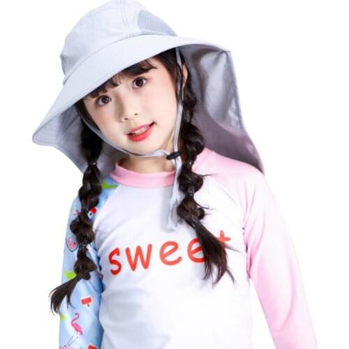 2021 Girls Summer Beach Bucket Cap Sport Hiking Hats Wide Brim Children Sun Hat Kids Travel Fishing Outdoor Sun Hats