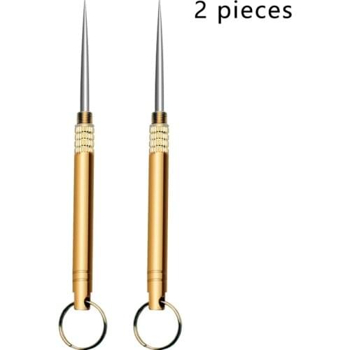 2PCEDC Titanium Toothpick Portable Toothpick Bottle Multi-functional Fruit Fork Camping Tools Are Stronger Than Floss