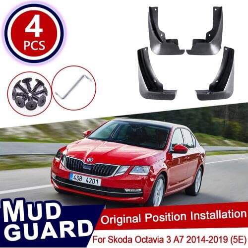 4pcs for Skoda Octavia 3 Sedan MK3 A7 5E 2014~2019 Car Mud Flaps Mudguard Splash Guards Fender Mudflaps Flap 2015 2016 2017 2018