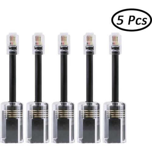 5 Pack Telephone Cord Detangler 360 Degree Extended Rotating Black Telephone Cord Anti-tangle Landline Swivel Adapte Cable HOT
