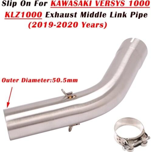 51mm Slip On For Kawasaki Versys 1000 KLZ1000 2019 2020 Year Motorcycle Exhaust Escape Modified Connection Middle Tube Link Pipe