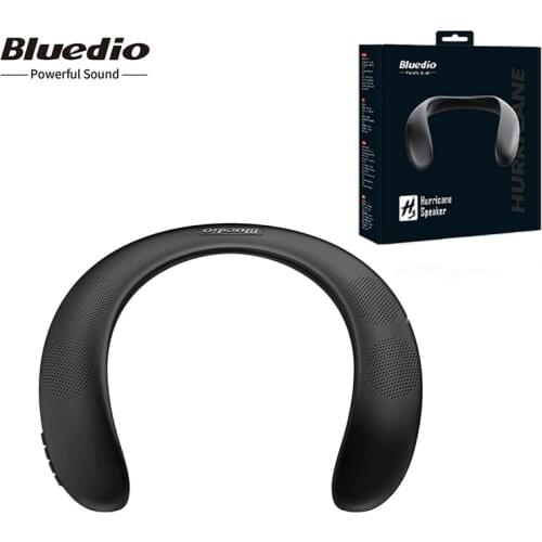 Bluedio Neck-Mounted Bluetooth Speaker Compact Wearable 5.0 FM Radio Support SD Card Slot 3D Sound Hands-Free Built-in Mic