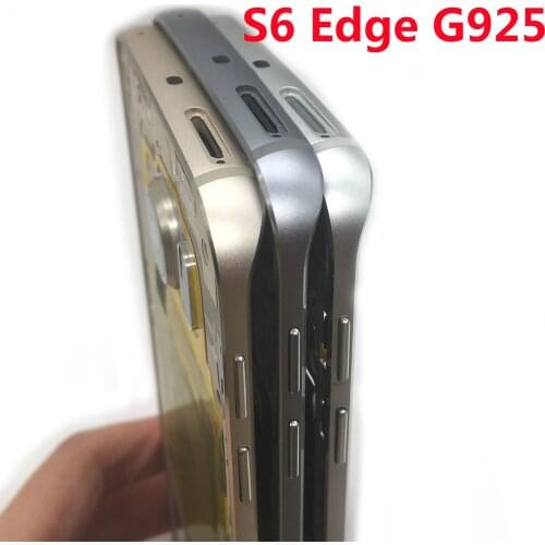 For Samsung Galaxy S6 Edge G925 G925F G925A G925I G925V G925W8 Middle Plate Frame Housing Chassis Bezel Camera Lens sIM TRAY