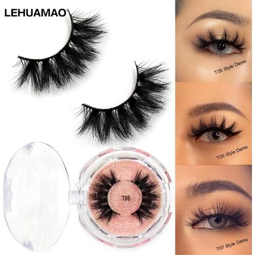 LEHUAMAO maquiagem lashes 3D Mink Eyelashes Faux cils 3D Fluffy Natural Soft Volume False Eyelashes Extension Cross Makeup