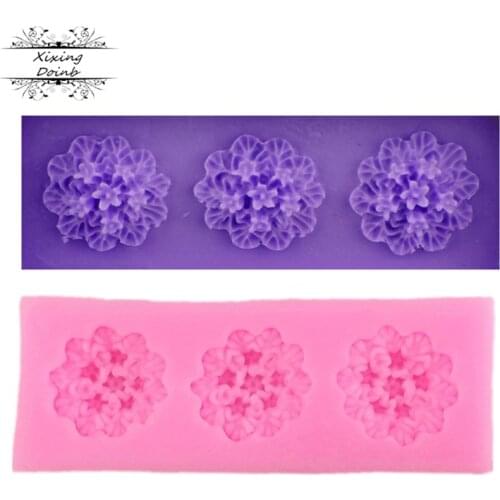 Mini flower shaped silica gel mold chocolate fudge biscuit cake decoration tool wedding decoration kitchen baking goods