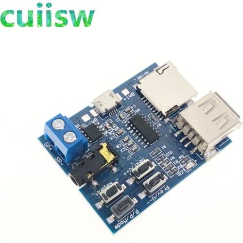 Cuiisw 1pcs/lot Mp3 nondestructive decoder board Built-in amplifier mp3 module mp3 decoder TF card U disk decoding player