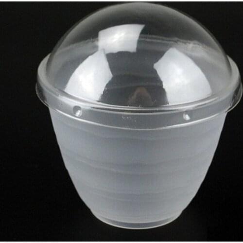 50pcs Clear Creative Pot Yogurt Mousse Dessert Cupcake Box Ice Cream Pudding Cups plastic packaging With Dome Lids