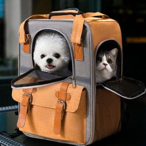 Dog Carrier Backpack Pet Travel Bag Portable Cat Backpacks Foldable Breathable Mesh Bag for Pet Outdoor Traveling Hiking Camping