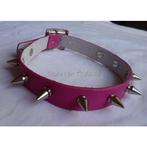 Sexy Fashion Hot Dark Harajuku Rivet Necklaces leather handmade punk Neck belt Collar Choker belt club party free shipping