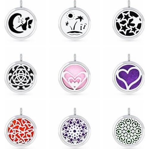 Silver Hollow Angel Perfume Aromatherapy Essential Oil Diffuser 30mm Locket Pendant DIY Accessories For Necklace Key chains