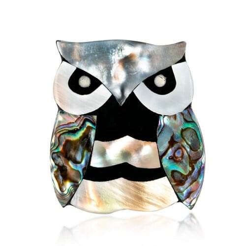 Earofcorn Shell Animal Brooches Cute Owl Animal Temperament Brooches Jewelry