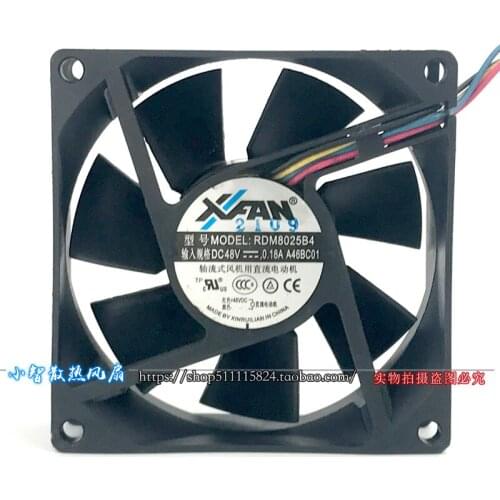 XIFAN RDM8025B4 Server Cooling Fan DC 48V 0.18 80x80x25mm 4-wire