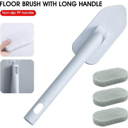 Floor Scrub Brush Extendable Long Handle Multifunctional Cleaning Brush Replaceable Sponge Pad Household Cleaning Brushes Tools