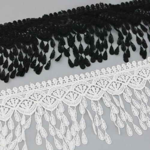 1 yards/roll)70mm White black Silk Net Lace Fabric Ribbons Trim DIY Sewing Handmade Craft Materials
