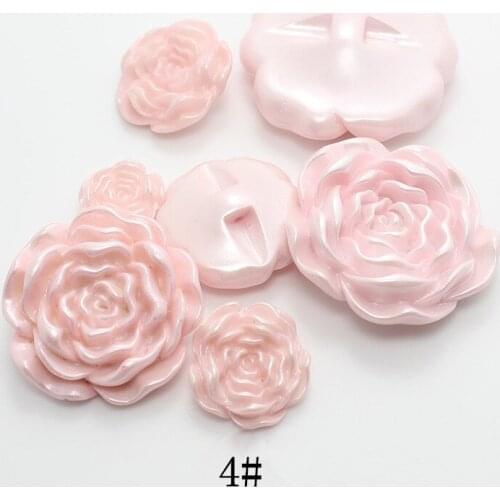 SINUAN Flower Buttons Resin Button Dyed Button Sewing 100Pieces Plastic Buttons Flatback Accessories For Sewing Resin Craft