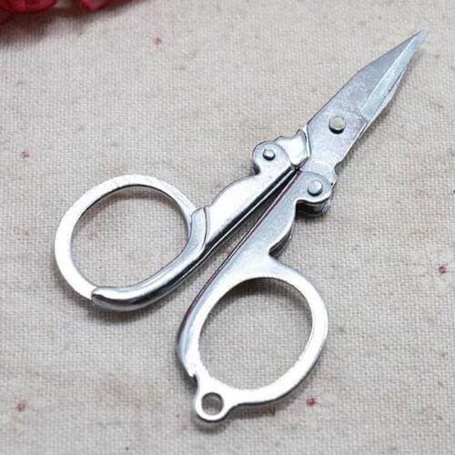 200pcs Stainless Steel Folding Foldable Mini Scissors For Travelling Small Cutter Crafts Pocket Scissor Free Shipping ZA5287