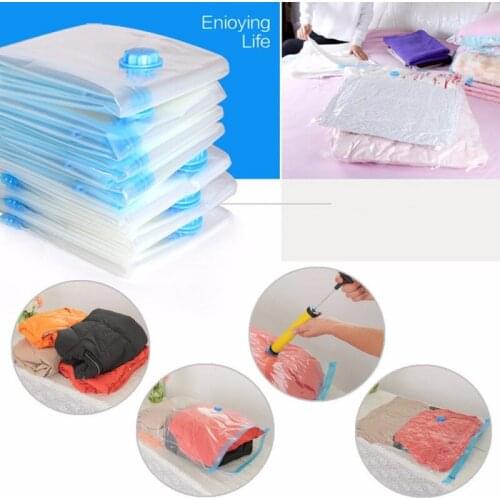 Foldable Transparent Vacuum Bags Saving Space Large Compressed Organizer Creative Seal Home Wardrobe Travel Clothes Storage Bag